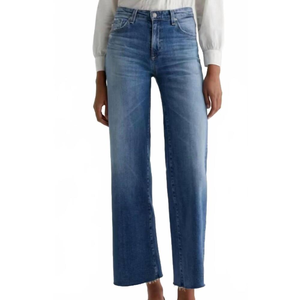 NEW AG JEANS saige wide leg high rise jean in blue